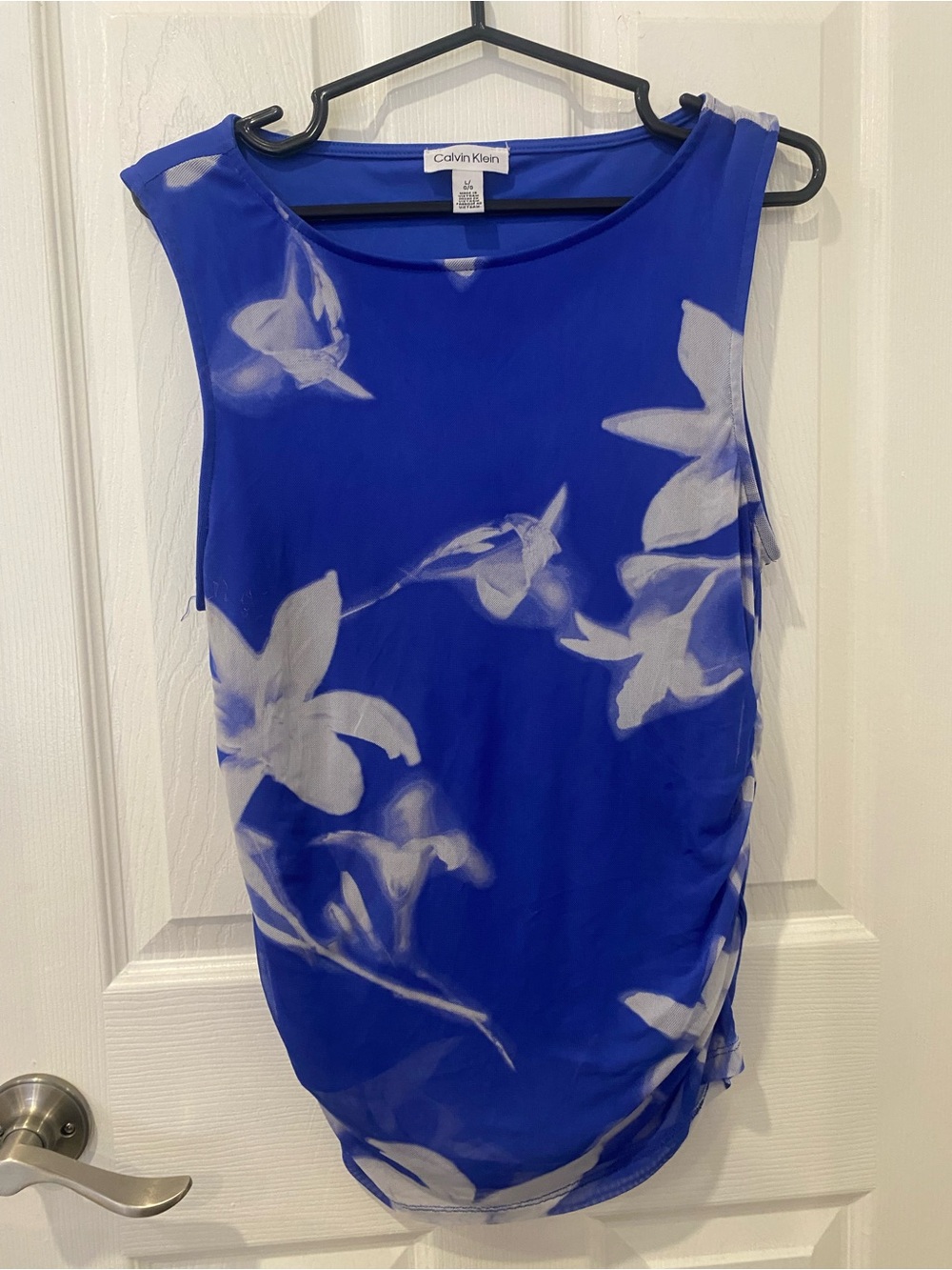Calvin Klein Royal Blue Floral Chiffon Camisole